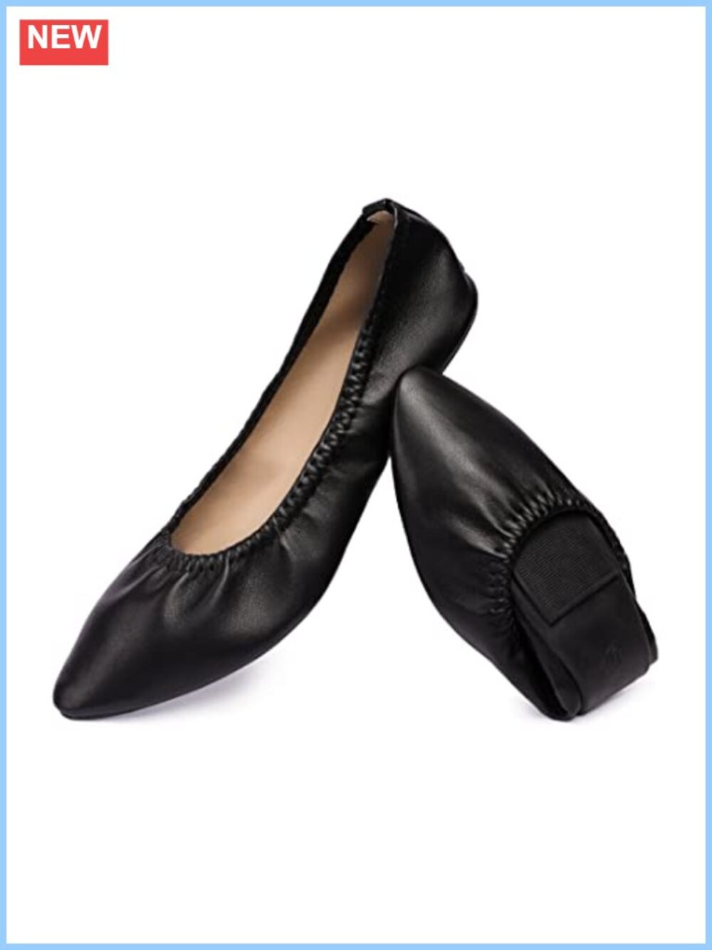 Women's Foldable Ballet Flats Slip On Walking Shoes